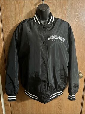 Like New Aeropostale Black Varsity Bomber Jacket